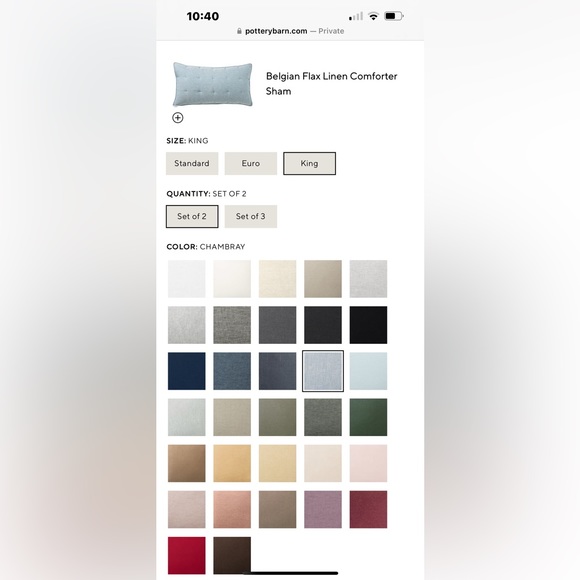 NWT - Belgian Flax Linen King Comforter Shams - Picture 2 of 2